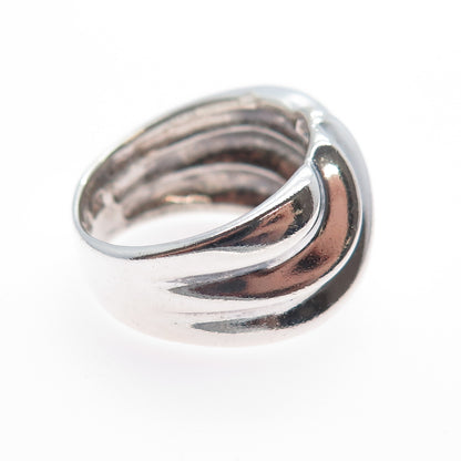 CHAPAL ZENRAY 925 Sterling Silver Vintage Modernist Oxidized Ring Size 6