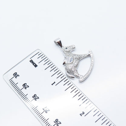 925 Sterling Silver C Z Rocking Horse Pendant