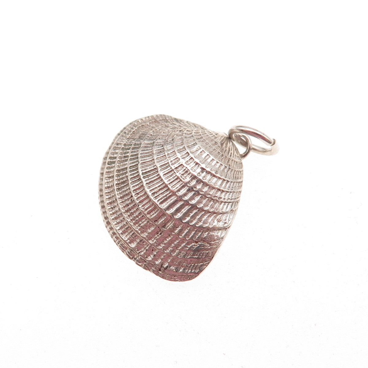 925 Sterling Silver Vintage Seashell Oxidized Charm Pendant