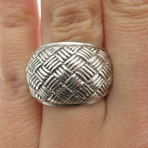 CHATEAU D'ARGENT 925 Sterling Silver Vintage Braided Pattern Dome Ring Size 7.5