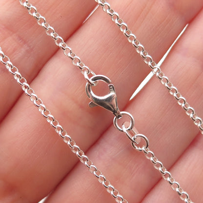 Han 925 Sterling Silver Vintage Rolo Chain Necklace 18"