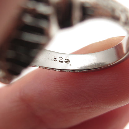 925 Sterling Silver Vintage Modernist Dome Ring Size 6