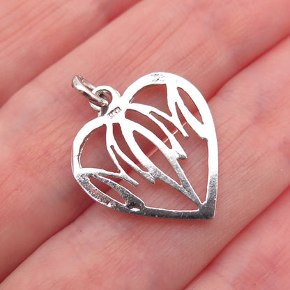 JACOBY BENDER 925 Sterling Silver Vintage Mom Heart Mini Charm Pendant