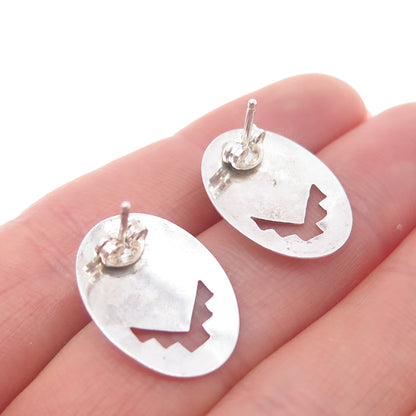 Old Pawn 925 Sterling Silver Vintage Southwestern Black Onyx Tribal Earrings