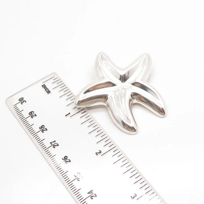 925 Sterling Silver Vintage Ribbed Starfish Pin Brooch