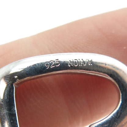 925 Sterling Silver Real Round-Cut Diamond Loving Heart Chain Necklace 16-18"