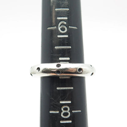 925 Sterling Silver Vintage Dots Band Ring Size 7.25