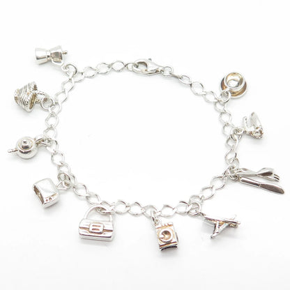 HAN 925 Sterling Silver Vintage Italy Home Accessories Curb Link Bracelet 7"