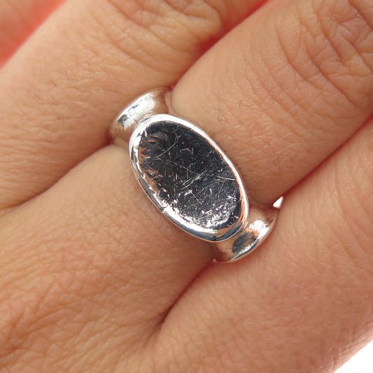 925 Sterling Silver Vintage Spain Modernist Ring Size 7.5