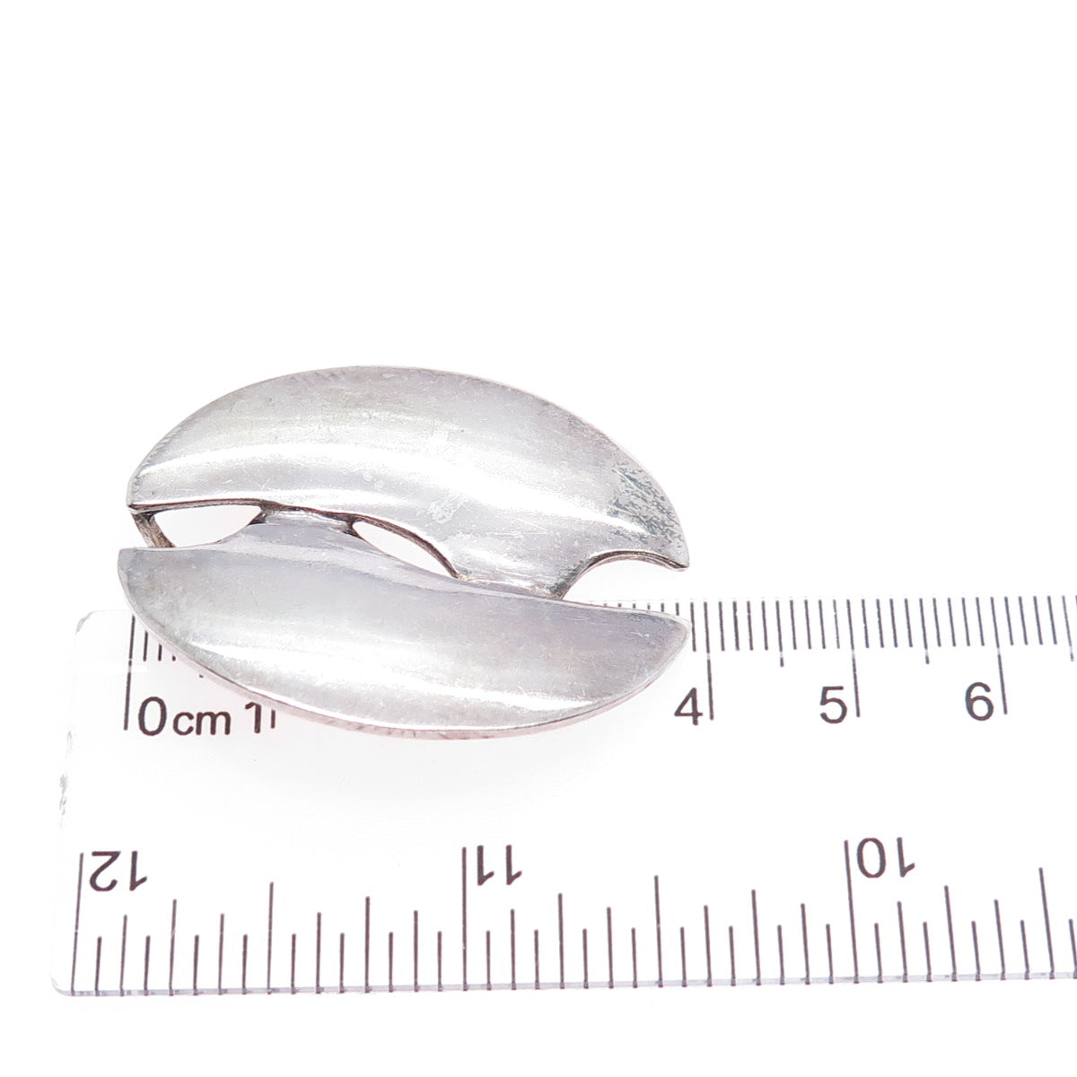 925 Sterling Silver Vintage Israel Modernist Yin Yang Slide Pendant