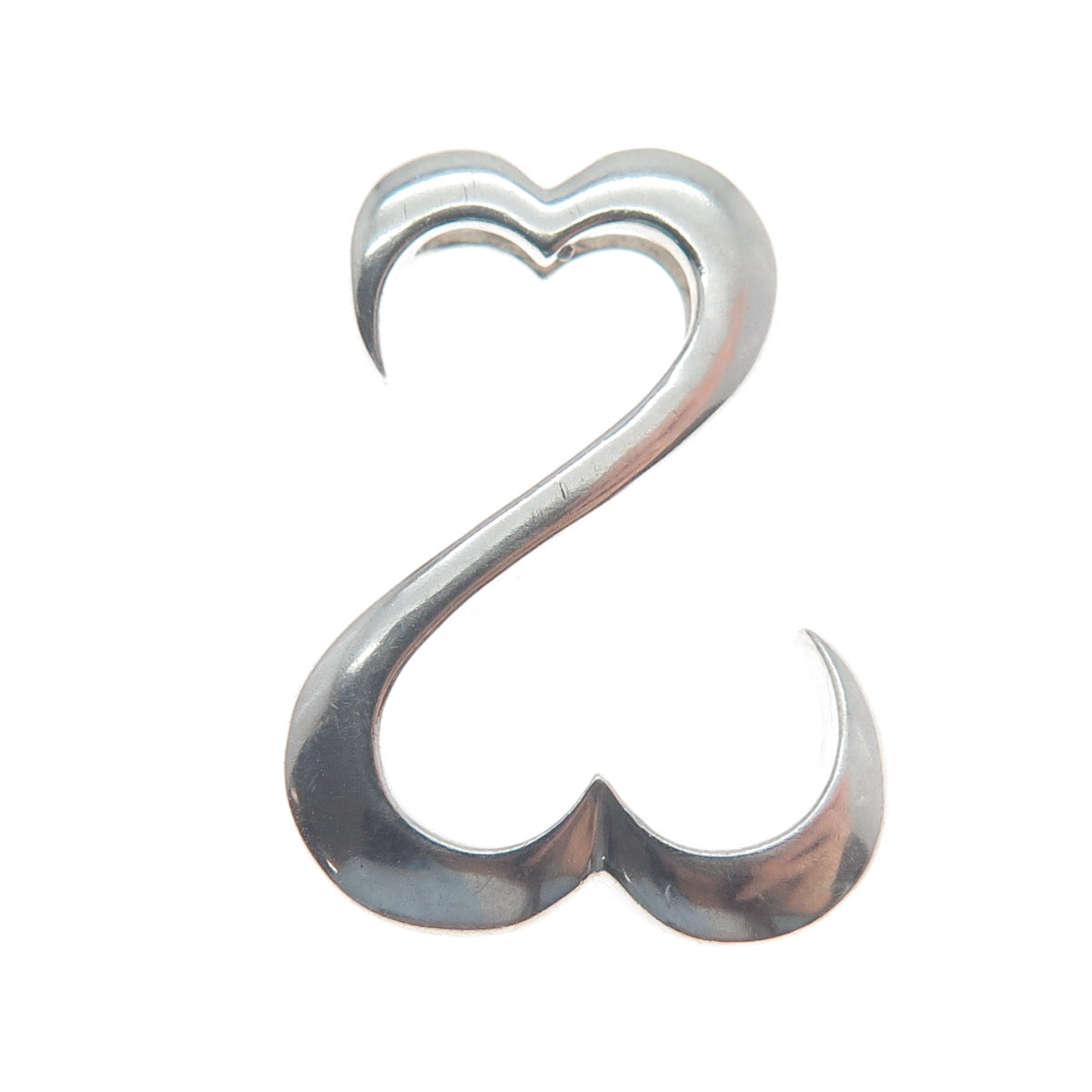925 Sterling Silver Open Heart Slide Pendant