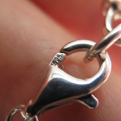 ROBERT LEE MORRIS 925 Sterling Silver Vintage Modernist Heart Link Bracelet 7"