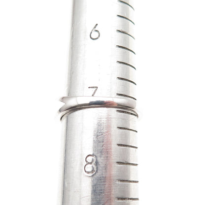 925 Sterling Silver Round-Cut C Z Crisscross Ring Size 7.25