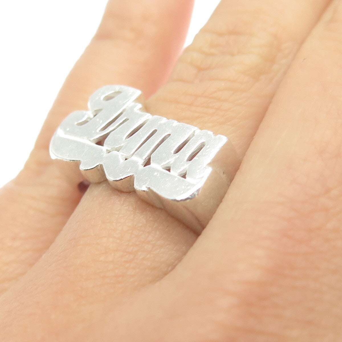 925 Sterling Silver Vintage "Irma" Name Ring Size 7.25