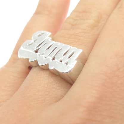 925 Sterling Silver Vintage "Irma" Name Ring Size 7.25