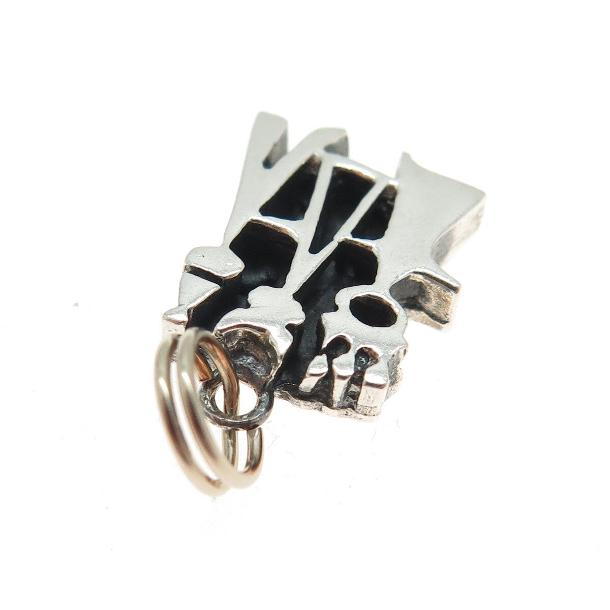 925 Sterling Silver Vintage Tribal Chief Couple Charm Pendant