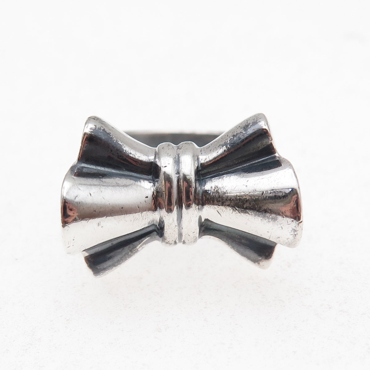 925 Sterling Silver Vintage Italy Modernist Box Oxidized Ring Size 7.75