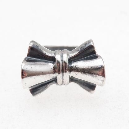 925 Sterling Silver Vintage Italy Modernist Box Oxidized Ring Size 7.75