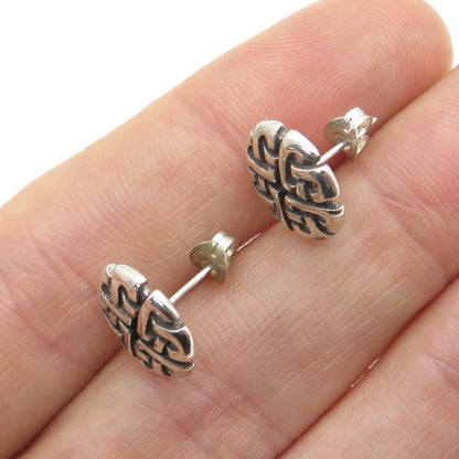 SHUBE 925 Sterling Silver Vintage Celtic / Viking Knot Stud Earrings