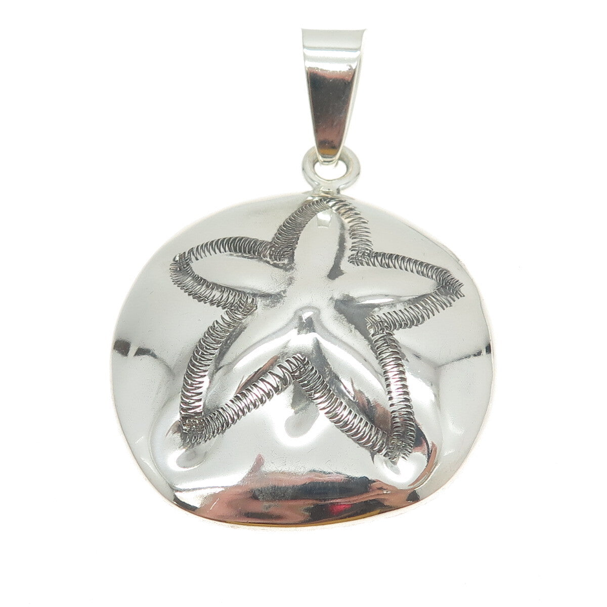 925 Sterling Silver Vintage ATI Mexico Sand Dollar Pendant