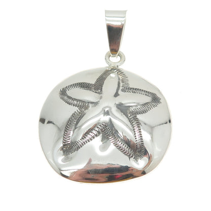 925 Sterling Silver Vintage ATI Mexico Sand Dollar Pendant