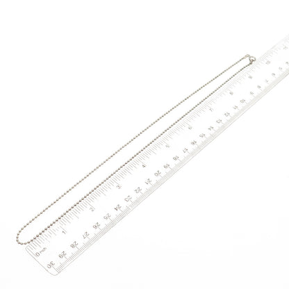 925 Sterling Silver Vintage Italy Ball Beaded Chain Necklace 20"