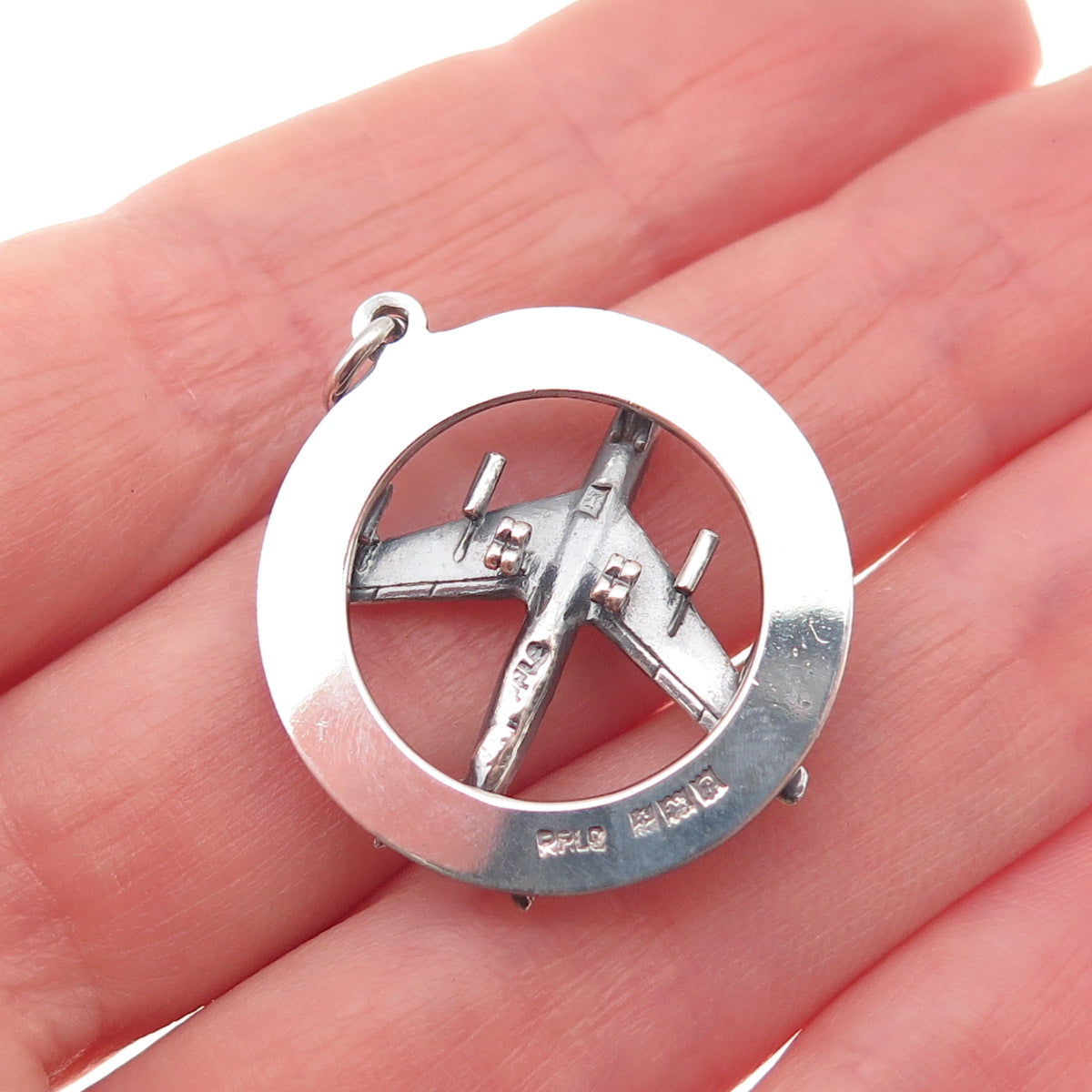 Payton Pepper & Sons Sterling Silver Vintage 1964 Birmingham Airplane Pendant