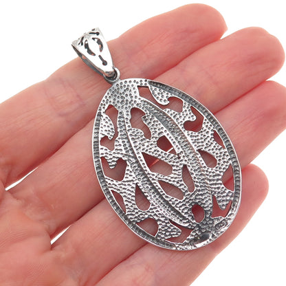 925 Sterling Silver Vintage Letter O Initial Modernist Oxidized Pendant