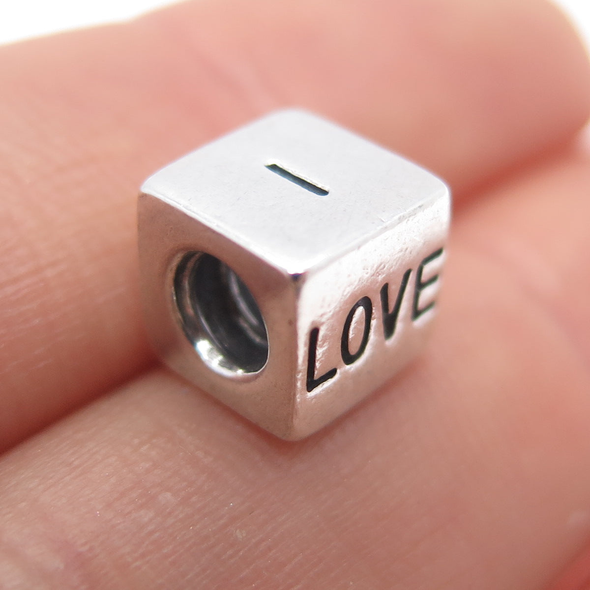 PANDORA 925 Sterling Silver & Gold I Love You Box Slide Bead Charm