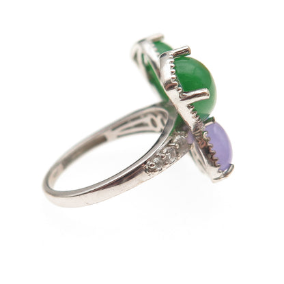 Chuck Clemency 925 Sterling Silver Real Multi-Color Gem Butterfly Ring Size 8.25