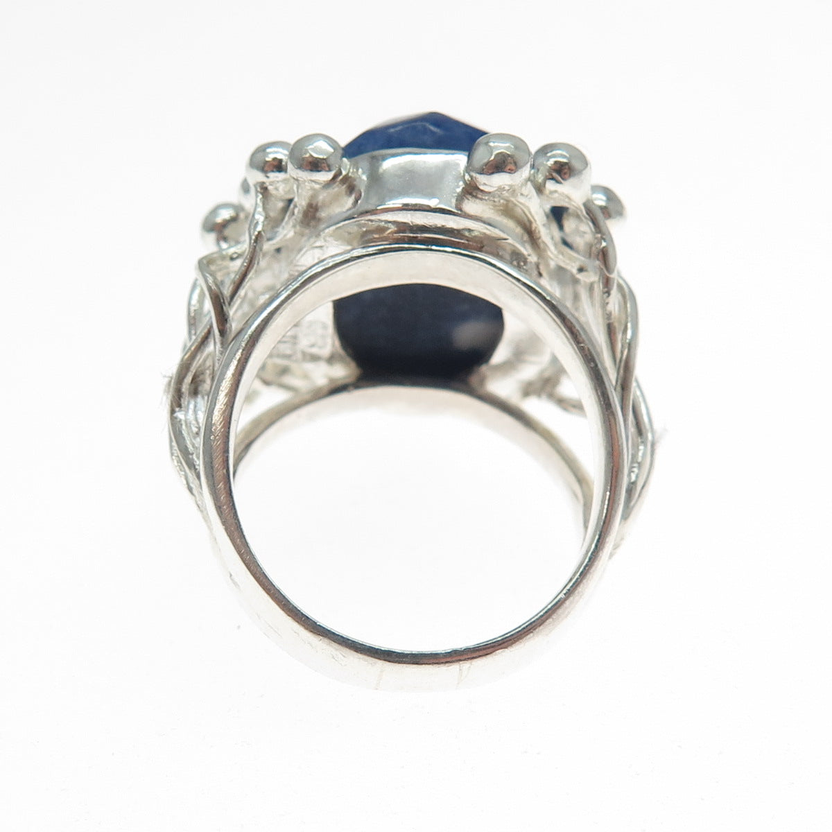 RIDER 950 Silver Vintage Real Sodalite Modernist Ring Size 6