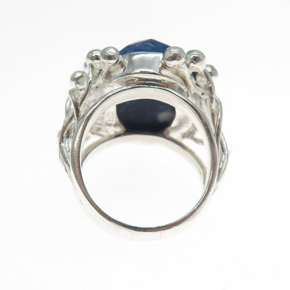 RIDER 950 Silver Vintage Real Sodalite Modernist Ring Size 6