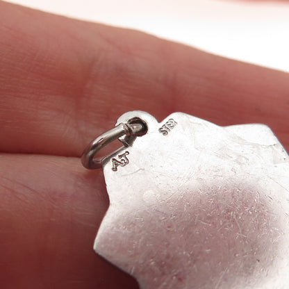 925 Sterling Silver Vintage A Date To Remember Oxidized Charm Pendant
