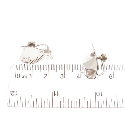Felch Danecraft 925 Sterling Silver Vintage Modernist Screw Back Earrings