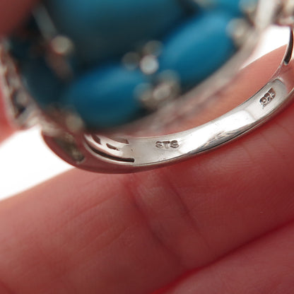 Chuck Clemency 925 Sterling Silver Real Turquoise & Apatite Ring Size 8.25