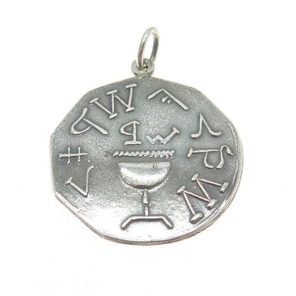 925 Sterling Silver Antique Masonic "Penny" Evening Star Westfield MA Pendant