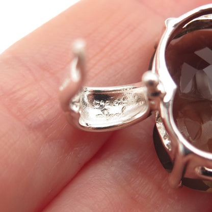 CHATEAU D'ARGENT & David Sigal Sterling Vintage Real Smoky Quartz Heart Pendant