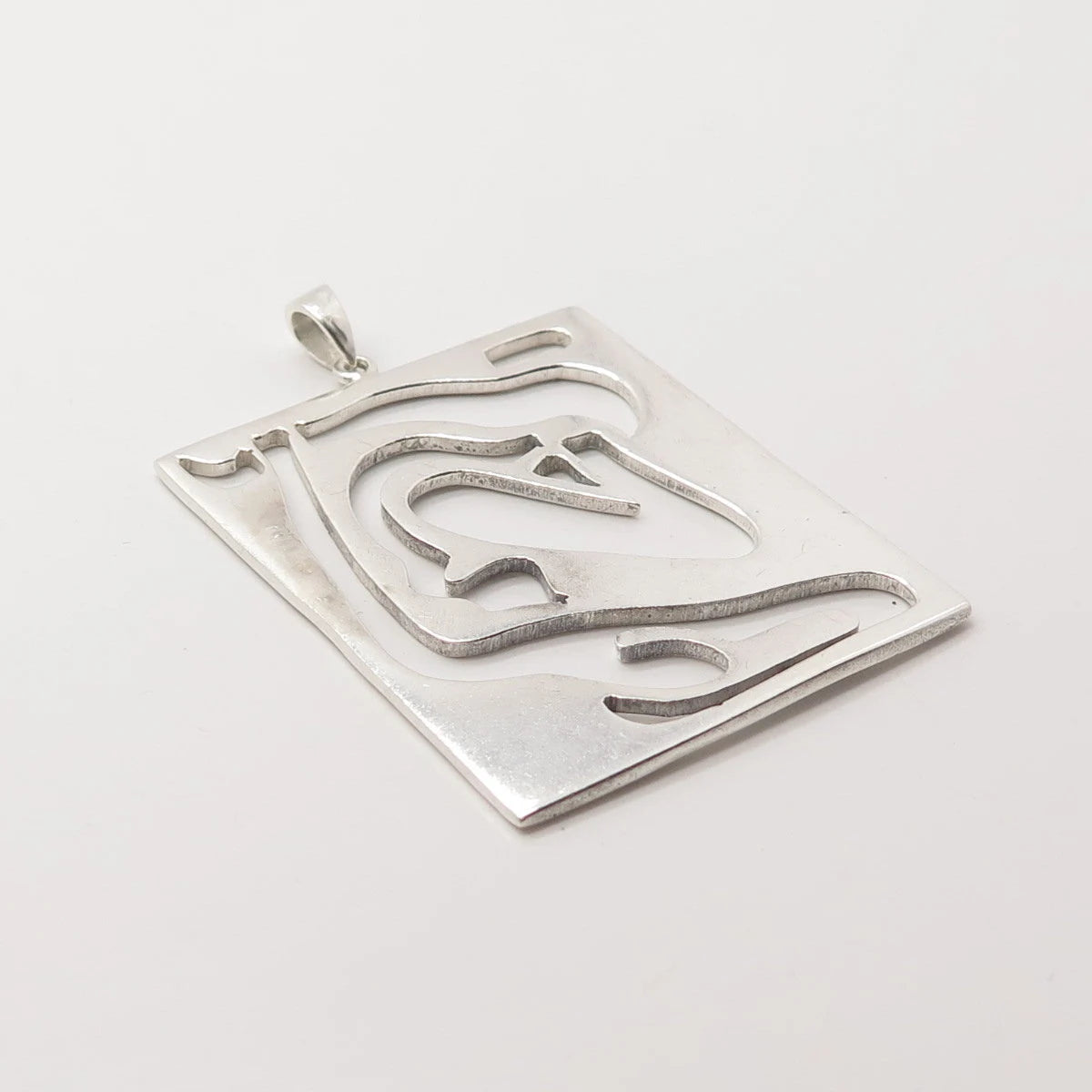 925 Sterling Silver Vintage Mexico Modernist Pendant