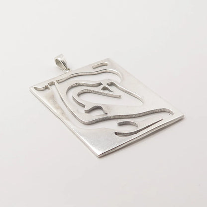 925 Sterling Silver Vintage Mexico Modernist Pendant