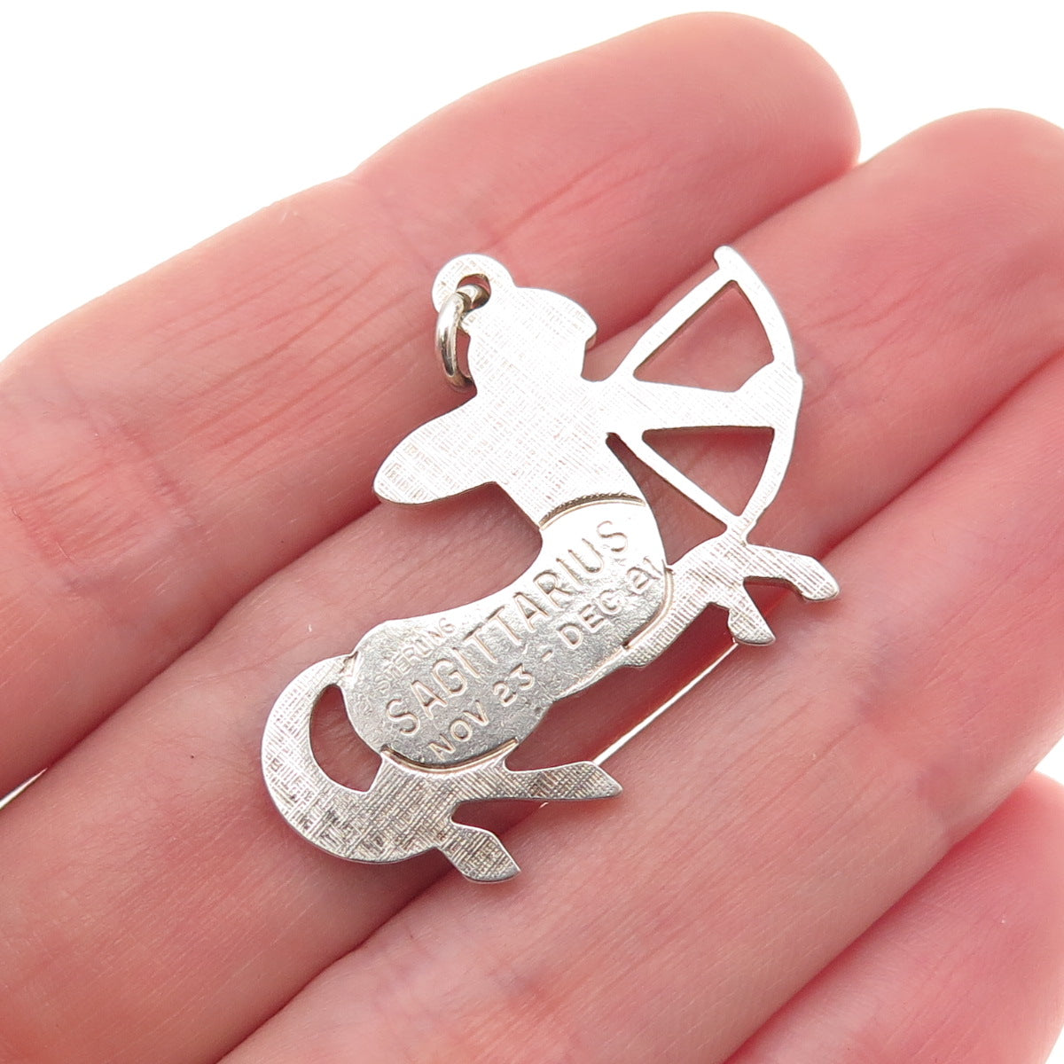 925 Sterling Silver Vintage Sagittarius Zodiac Sign Charm Pendant
