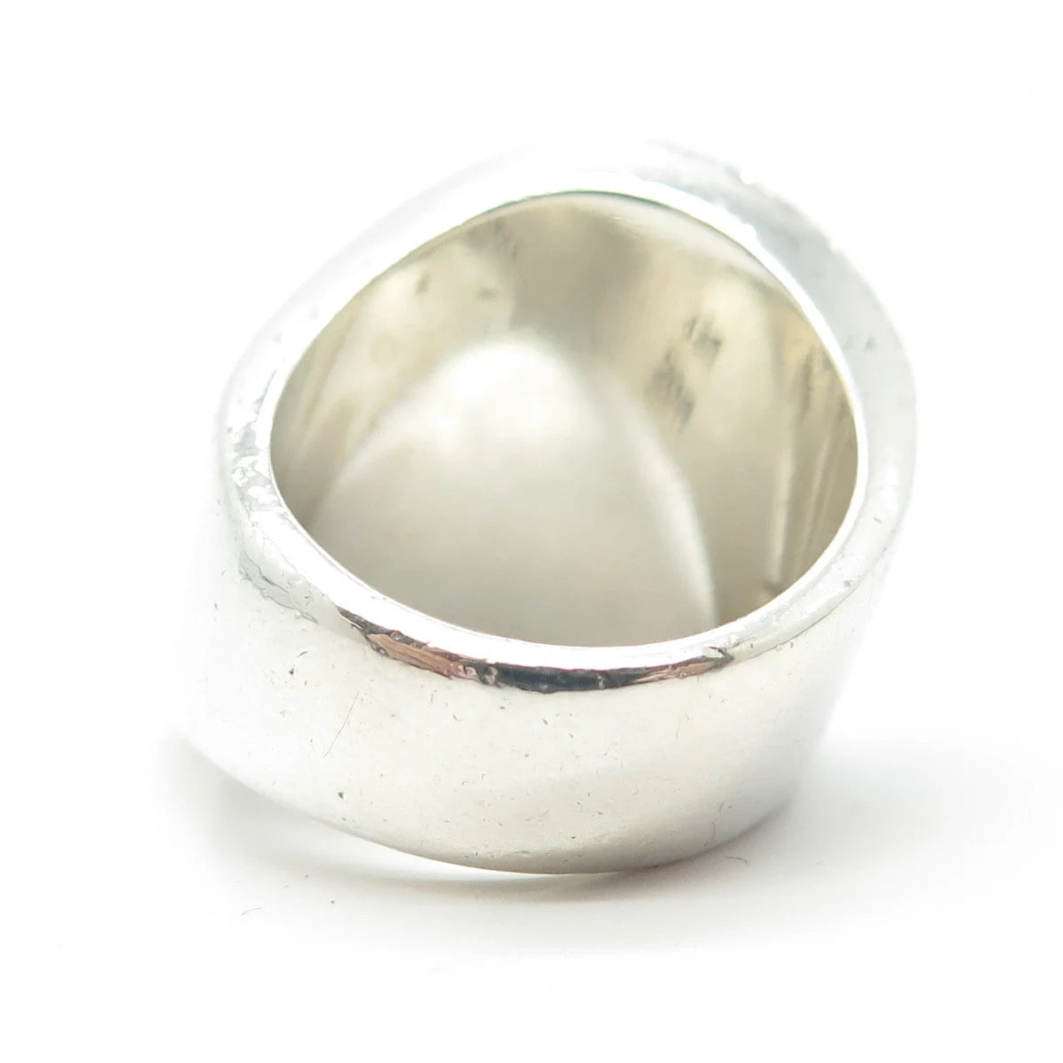 925 Sterling Silver Vintage Mexico Modernist Wide Ring Size 6.25