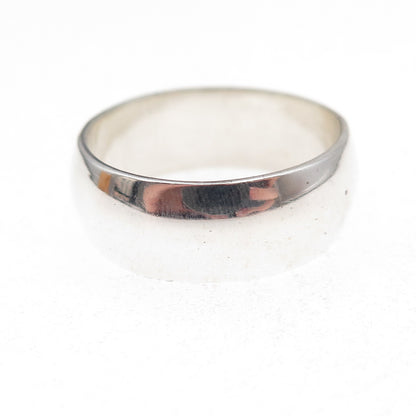 925 Sterling Silver Vintage Classic Wedding Band Ring Size 8.25