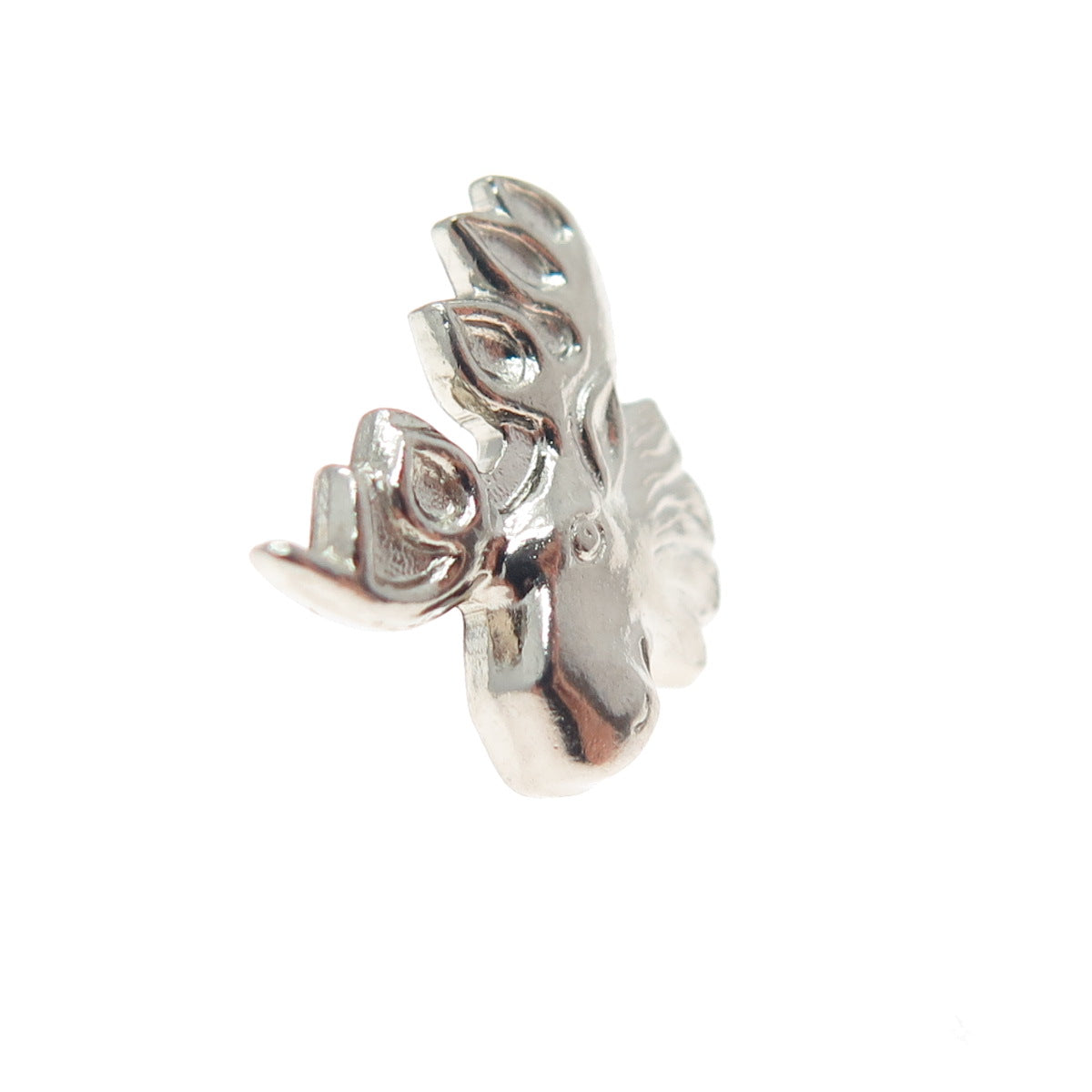 925 Sterling Silver Vintage Elk Minimalist Lapel Pin
