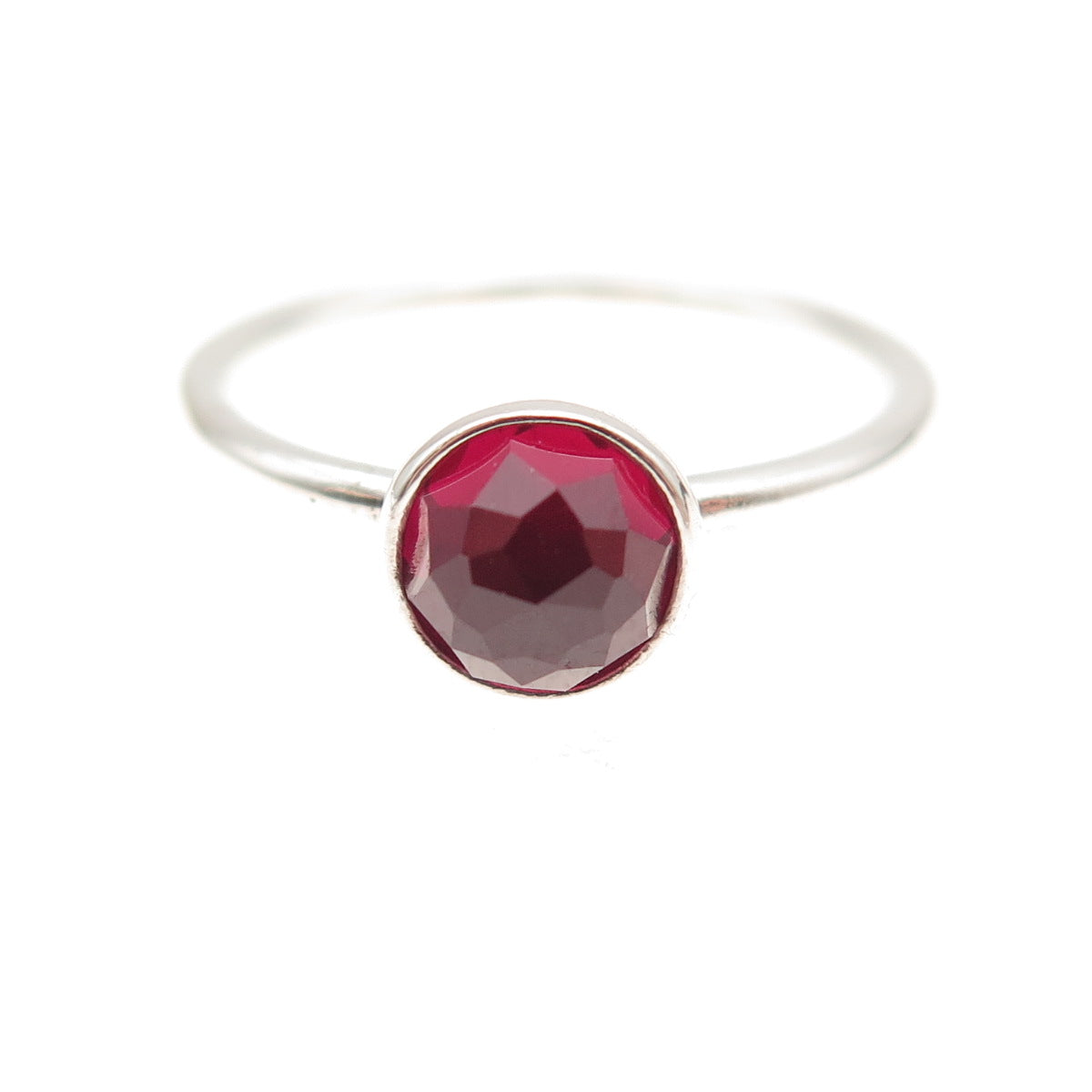 Pandora 925 Sterling Silver Lab-Created Ruby January Birthstone Ring Size 6
