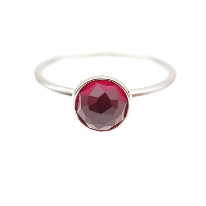 Pandora 925 Sterling Silver Lab-Created Ruby January Birthstone Ring Size 6