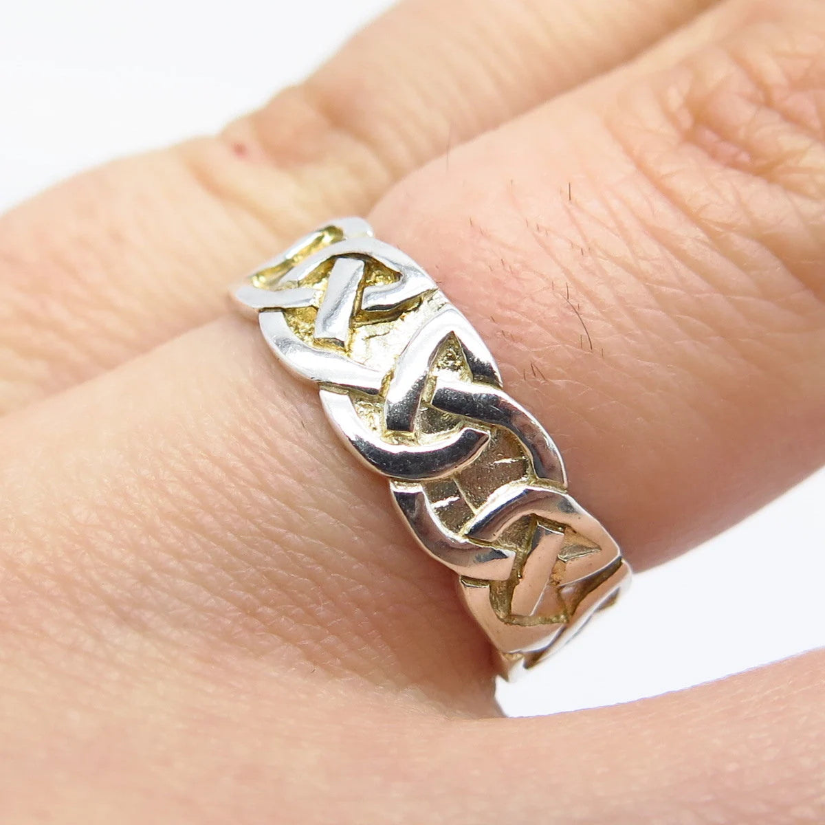 925 Sterling Silver Vintage Celtic Band Ring Size 5.5
