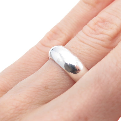 925 Sterling Silver Vintage Classic Wedding Band Ring Size 6