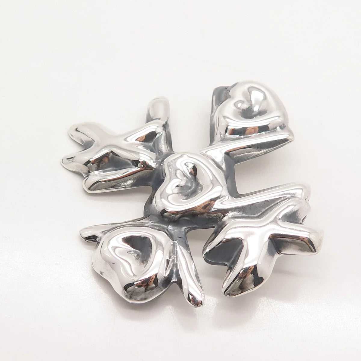 925 Sterling Silver Vintage Mexico Modernist Pin Brooch