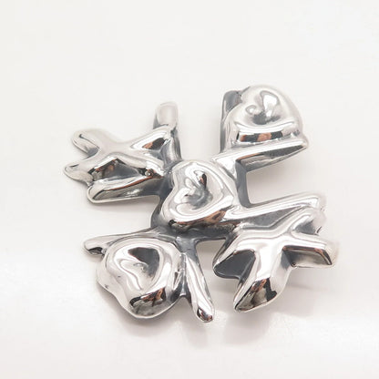 925 Sterling Silver Vintage Mexico Modernist Pin Brooch