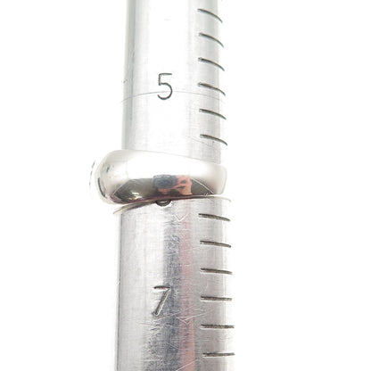 925 Sterling Silver Real Round-Cut Diamond Heart Ring Size 6